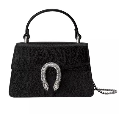 NUEVO GUCCI Dionysus Mini Bolso de Cuero Negro con Asa Superior con Cristales 752029 Foto 1 de 4