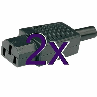 [2 Packung] 3 Polig IEC Buchse in-Line Sockel Terminal Anschluss Ende 250v 6A [ - Bild 1 von 3