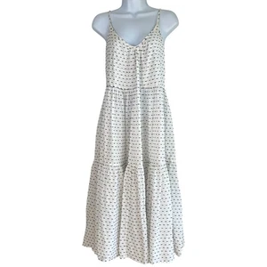 Toshie Womens Cottage Tiered Geometric Print Midi Dress Size Medium Boho Beachy - Picture 1 of 6