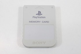 Official SONY PlayStation 1 OEM Memory Card PS1 Light Gray Off White TESTED