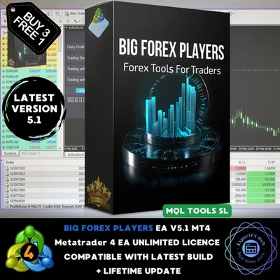 v5.1 Big Forex Players EA Expert Advisor Metatrader 4 MT4 Auto Trading Robot - Image 1 of 4
