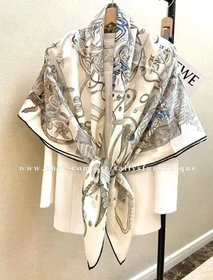 2025 Sallys 70% Cashmere 30% Silk Wrap Scarf Future Print Double Face Shawl 53" - Image 1 of 4