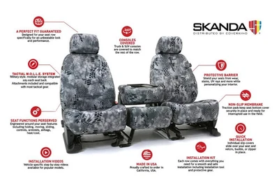 Coverking CSCKT16NS9764 Gray Front Seat Cover Kryptek Camo for Titan 2016-24 - Image 1 of 4