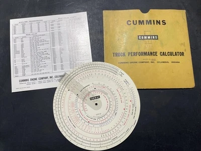 Cummins Diesel Truck Performance Calculator 1950 Circular Slide Rule Chart - Image 1 of 4
