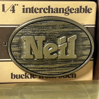 Neil Name Vintage Hebilla de Cinturón Oden Ovalada Letras Repujadas Hecho en EE. UU. Foto 1 de 4