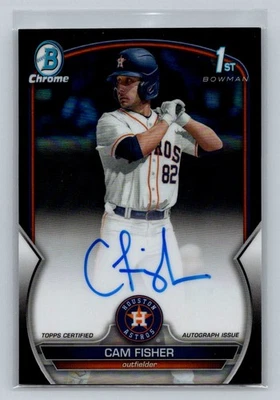 2023 Bowman Draft Cam Fisher Chrome Prospect Autographs Black Refractor 25/75 - Image 1 of 2