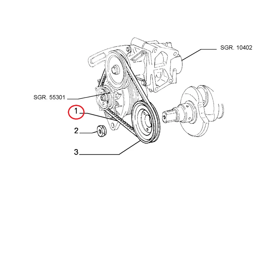 CINGHIA TRAPEZOIDALE FIAT TEMPRA - TIPO - UNO ORIGINALE 7763319 - Image 1 of 1