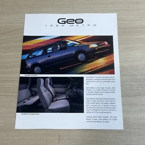 Hoja de folleto de ventas Geo Metro 1989 1 página - Imagen 1 de 2