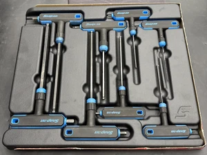USED Snap-On ™ Metric AWBSGM800A 8 Pc Soft Grip Hex T/L Shape Wrench Set -Blue - Picture 1 of 6