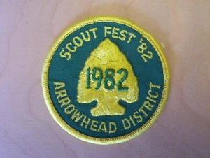 Vintage 1982 Arrowhead District Scout Fest 82 Patch BSA Boy Scouts of America - Bild 1 von 2