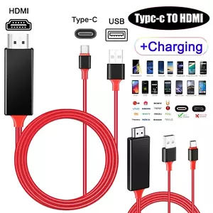Type C USB-C to HDMI HDTV Adapter Cable 4K For Samsung S25 S24 S23 S21 S10 Note8 - Picture 1 of 19
