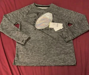 Old Navy Kids Size Large (10-12 ) Go-Dry Mesh ~Football~ Long-Sleeve Tee T-Shirt - Picture 1 of 1