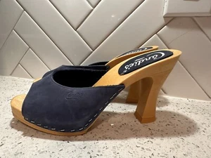 New Vintage 1980's Candies Original Sandals High Heels Slides Blue Women 6 / 37 - Picture 1 of 11