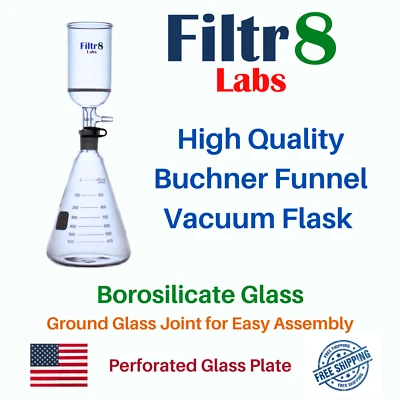 High Quality Buchner Funnel Vacuum Filtration Flask | Filtr8 Labs - Image 1 of 4