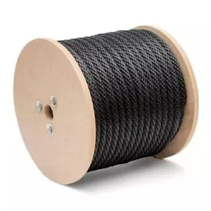 Solid Braid Derby Rope 3/8 in. x 600 ft. Polypropylene Multi-Filament Black - Picture 1 of 3