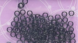 Jumpring, black, copper,3.5-4mm round, 22 gauge x 50 - Picture 1 of 1