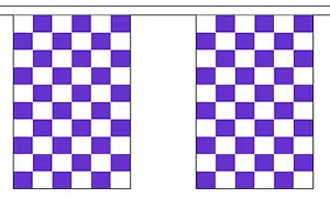 PURPLE & AND WHITE CHECKERED BUNTING 9 metres 30 flags Polyester flag - Picture 1 of 1
