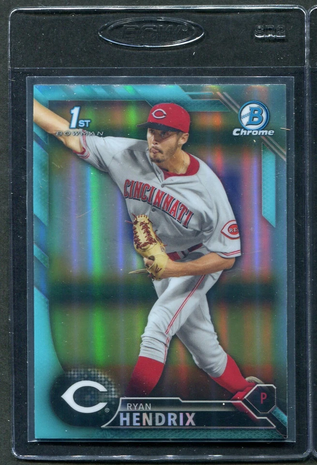 2016 Bowman Draft Chrome Sky Blue Refractor Ryan Hendrix #BDC-56 Reds - Image 1 of 1