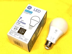 GE LED DIMMABLE 7 Watts A-SHAPE 2700K 470 LUMENS 25,000 Hr Industrial Grade Lamp - Picture 1 of 12