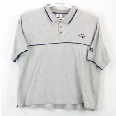 NFL New England Patriots Polo Shirt Mens 3XL Short Sleeve Collared Gray - Image 1 of 4