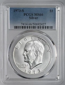 1973-S $1 EISENHOWER IKE SILVER DOLLAR SAN FRANCISCO MINT PCGS MS66 #50692427 - Picture 1 of 4