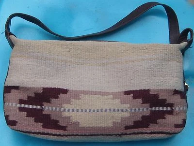 Bolso Bandolera Cartera Manta Vintage Doble W Marca Lana Cuero Suroeste  Foto 1 de 4