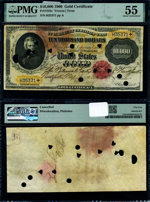 FR. 1225 C $10,000 1900 Gold Certificate PMG AU55 - Image 1 of 3