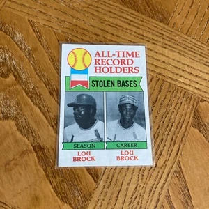1979 Topps Baseball All-Time Record Holders Card Lou Brock - Picture 1 of 4