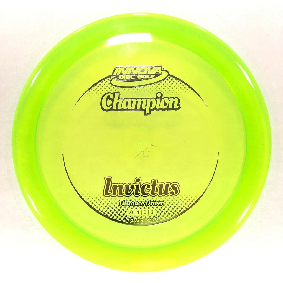DISC GOLF INNOVA CHAMPION INVICTUS DISTANCE DRIVER 175g GREEN W/ SILVER FOIL - Image 1 of 1
