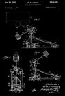 1951 - Bass Drum Pedal - Drum Beating Mechanism - W. Ludwig - Patent Art Poster