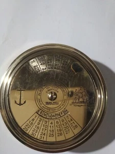 Nautischer massiver Messing Vintage Oberfläche 100 Jahre Kalender Kompass mit Robert Fros - Bild 1 von 3