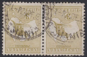 1913 Roo / Kangaroo Australia 3d Olive 1st WMK TASMANIA CDS PAIR REF: R336 - Picture 1 of 2