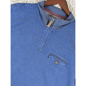Ted Baker London 1/4 Zip Pullover Sweater Button Pocket Blue Mens Size 6 - Picture 1 of 11