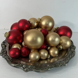 VTG D & F Designs Glass Ball Satin Finish Ball Ornament Lot of 24 Various Sizes - Picture 1 of 10