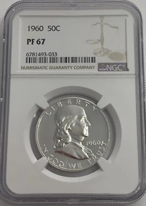 1960 NGC PF67 Proof Ben Franklin Half Dollar 50c 90% Silver New White Label - Picture 1 of 3