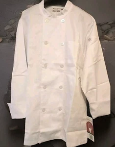 Chef Works Chef Coat Button Closure White Kitchen Industrial Work Uniform Size M - Picture 1 of 7
