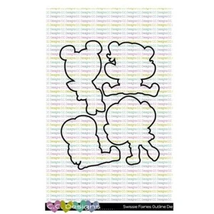 C.C. Designs, Outline Metal Die/Stencil per punzonatura, Swiss Fairies - Foto 1 di 1