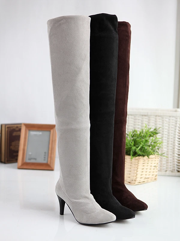 Ladies Shoes Stretchy Faux Suede High Heels Over Knee Socks Boots AU Size b135 - image 1 of 4