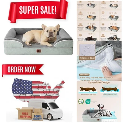 Cama ortopédica lavável para cães pequenos - Impermeável e antiderrapante, 24"x18" - Imagem 1 de 4