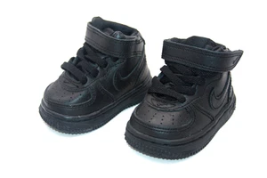 NIKE FORCE 1 MID KLEINKINDER DREIFACH SCHWARZ 307119-001 GRÖSSE 2 BABYSCHUH - Bild 1 von 9