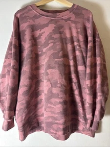 Felpa donna Lululemon PERFETTAMENTE OVERSIZE Crew taglia 18 speziata Chai mimetica - Foto 1 di 8