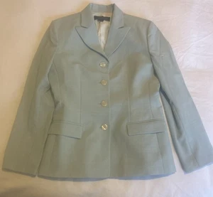 Vintage Brooks Brothers Light Green Plaid Wool Blend 4 Button Blazer Jacket Sz10 - Picture 1 of 11