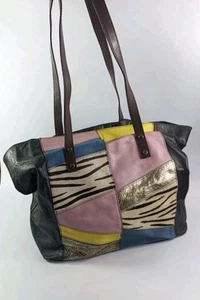 River Island Multi Tone Leather Large Tote Bag 44cm X 34cm - Picture 1 of 6