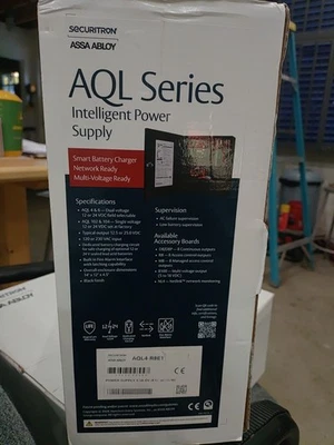 Securitron AQL4-R8E1 Power Supply 4/3A DV with Enclosure,Black Assa Abloy. NEW! - Image 1 of 4