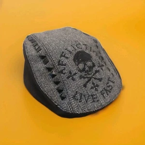 Affliction Skull Newsboy Cap | Studded Flat Cap | Black Gray | One Size M-L - Picture 1 of 5