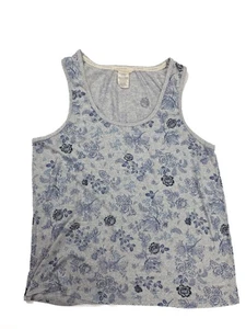 Pigiama donna Lucky Brand blu grigio floreale loungewear top senza maniche taglia XL - Foto 1 di 4