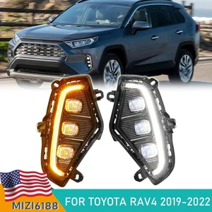 LED Fog Lamp Kit DRL with Turn Signal Light for Toyota RAV4 2019 2020 2021 2022 - Picture 1 of 16