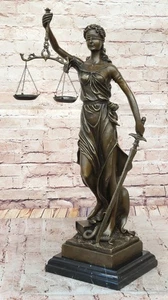 Escultura de bronce de 25" de alto Blind Justice por Mayer abogado juez sala de corte regalo - Imagen 1 de 10