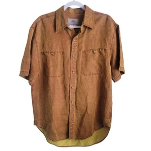 The Territory Ahead Silk Linen Blend Shirt Men's Medium Rust Orange Button Up - Picture 1 of 10