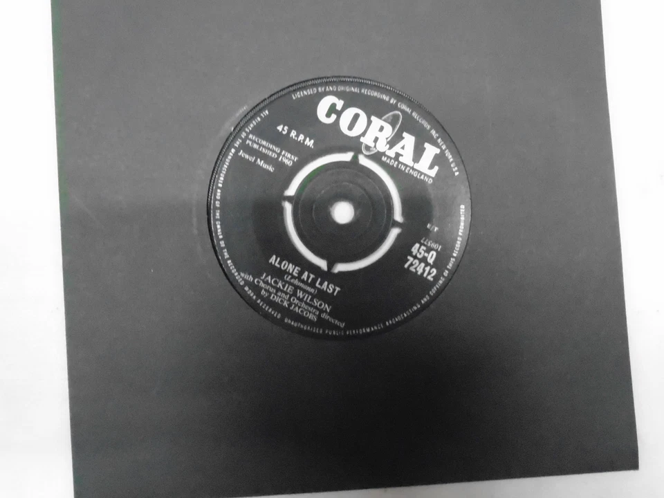 Jackie Wilson Alone at Last / Am I the Man 7" single Coral Label - Image 1 of 1